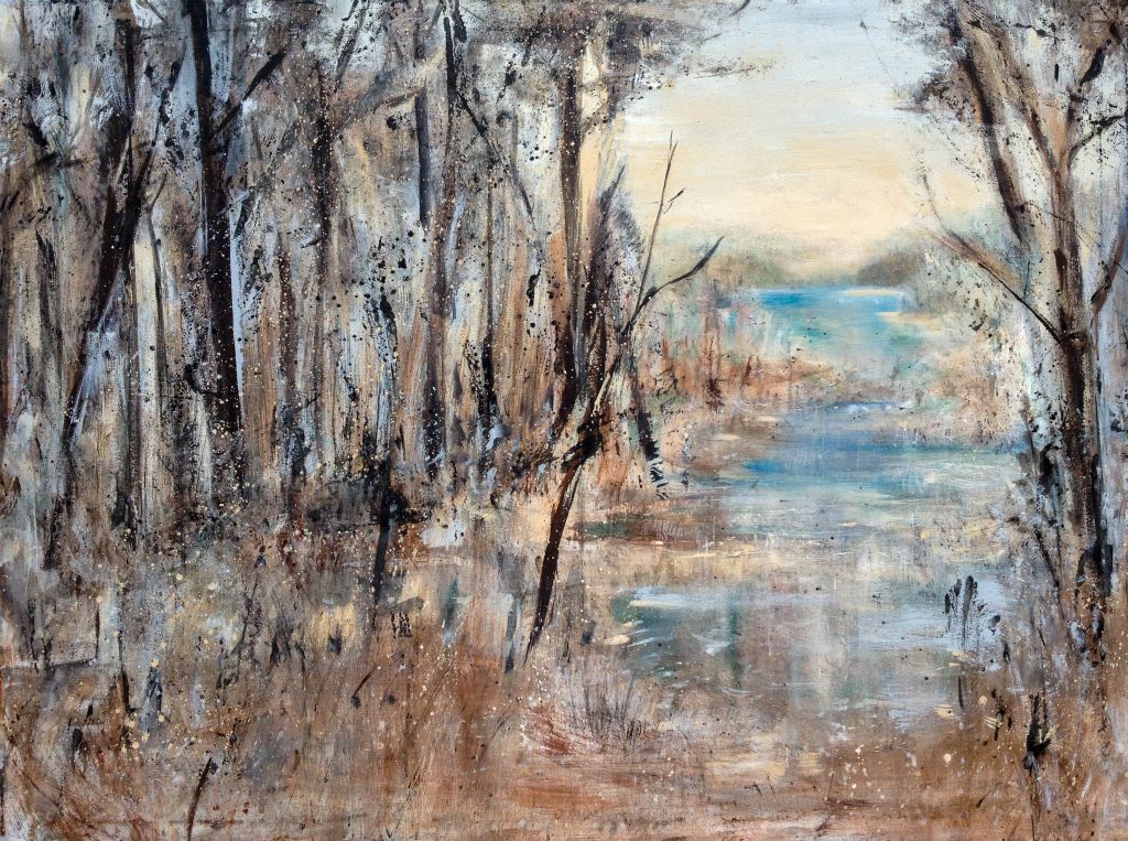 View of the Otter No. 2, mixed media on canvas, 36"H x 48"W
